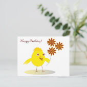 Happy Cick mit Blume Postkarte (Stehend Vorderseite)