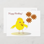 Happy Cick mit Blume Postkarte (Vorne/Hinten)