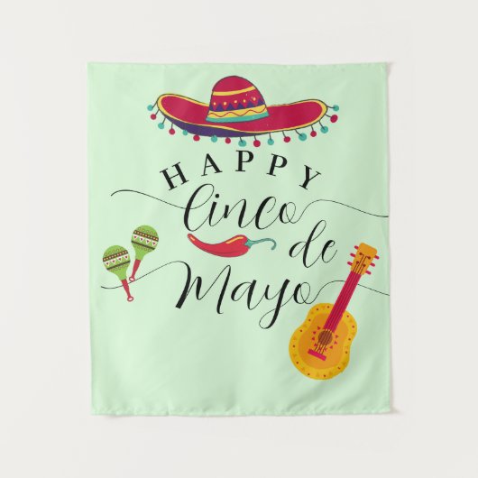 Happy Cinco de Mayo Backdrop Wandteppich (Vorderseite)