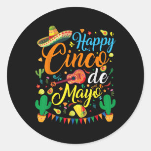 Happy Cinco De Mayo Fiesta Mexikanisches Party 5 D Runder Aufkleber