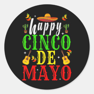 Happy Cinco De Mayo Fiesta Mexikanisches Party 5 D Runder Aufkleber