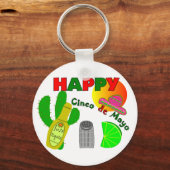 "Happy Cinco de Mayo" Limon, Tequila & Salt Design Schlüsselanhänger (Vorderseite)