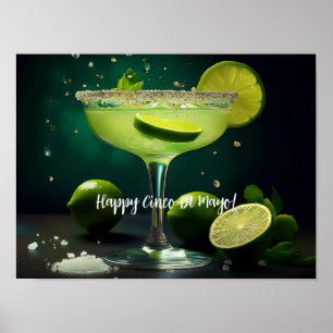 Happy Cinco de Mayo Margarita mit Limes Custom Poster