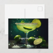 Happy Cinco de Mayo Margarita mit Limes Custom Postkarte (Vorne/Hinten)