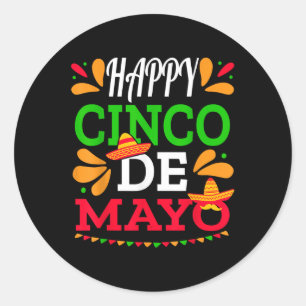 Happy Cinco De Mayo Mexican Fiesta 5 De Mayo Men W Runder Aufkleber