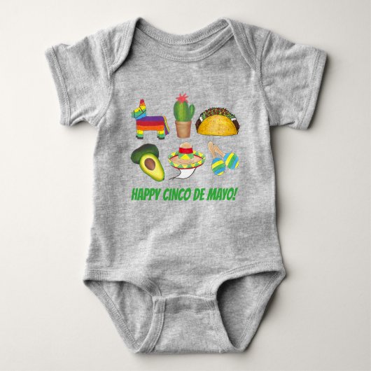 Happy Cinco de Mayo Mexican Fiesta Celebration Baby Strampler (Vorderseite)