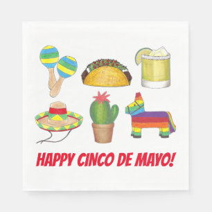 Happy Cinco de Mayo Mexican Fiesta Celebration Serviette