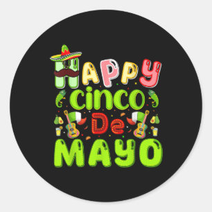 Happy Cinco De Mayo Mexican Fiesta Party 5 De Mayo Runder Aufkleber