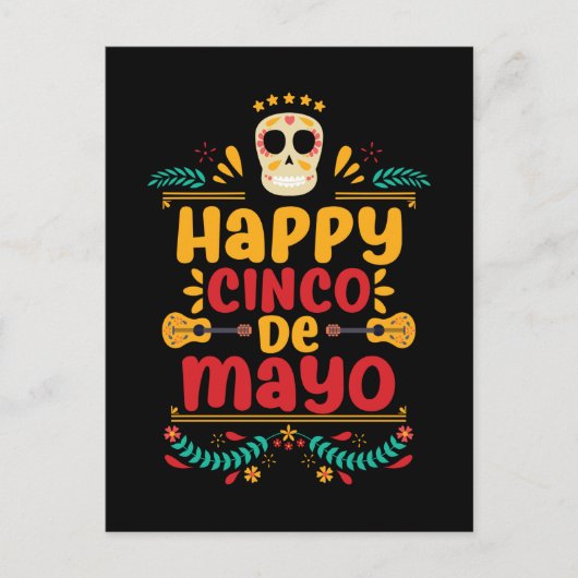 Happy Cinco De Mayo Mexican Fiesta Postkarte (Vorderseite)