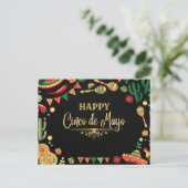 Happy Cinco De Mayo Postkarte (Stehend Vorderseite)