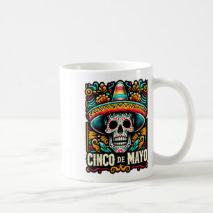 Happy Cinco De Mayo Skeleton Skull Sombrero Mexica Kaffeetasse