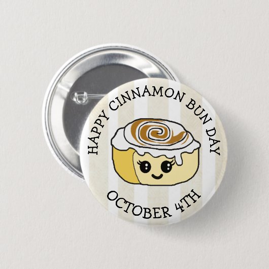 Happy Cinnamon Roll Day 4. Oktober Button (Vorne & Hinten)