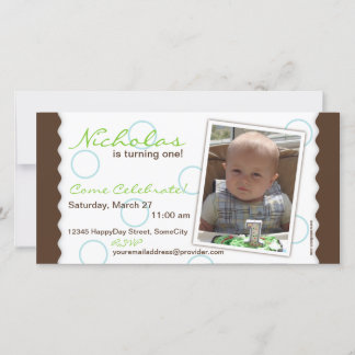 Happy Circle Foto Card: Braun & Blau