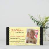 Happy Circle Foto Card: Schwarz & Gelb (Stehend Vorderseite)