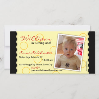 Happy Circle Foto Card: Schwarz & Gelb