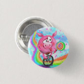 Happy Circus Acrobat Piggy Cyclist Button (Vorne & Hinten)