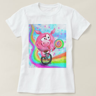 Happy Circus Acrobat Piggy Cyclist Lippchen Lollip T-Shirt