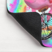 Happy Circus Acrobat Piggy Cyclist Maus Pad Mousepad (Ecke)