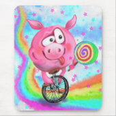 Happy Circus Acrobat Piggy Cyclist Maus Pad Mousepad (Vorne)