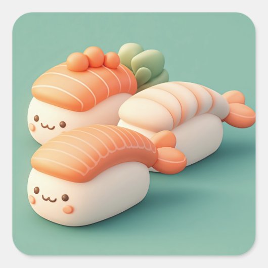 Happy Clay Sushi Trio Sticker (Vorderseite)