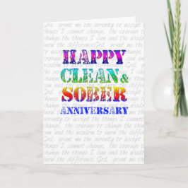 Happy Clean & Sober Jubiläum Karte