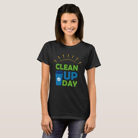 Happy Clean Up Day Clearing Person Geschenkpullove T-Shirt (Vorne ganz)
