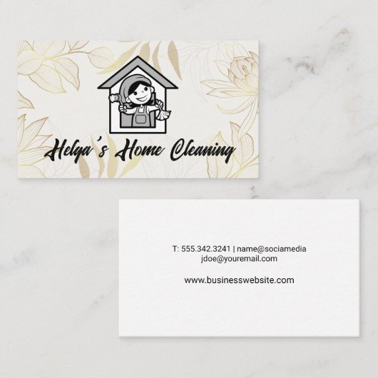 Happy Cleaner Logo | Behaltend Haus Visitenkarte (Vorne/Hinten)