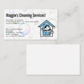 Happy Cleaning Lady | Seifenblasen Visitenkarte (Vorne/Hinten)
