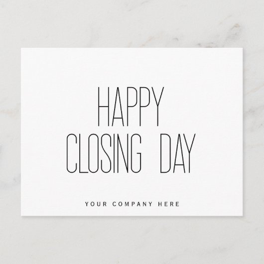 Happy Closing Day Real Anwesen Postkarte (Vorderseite)
