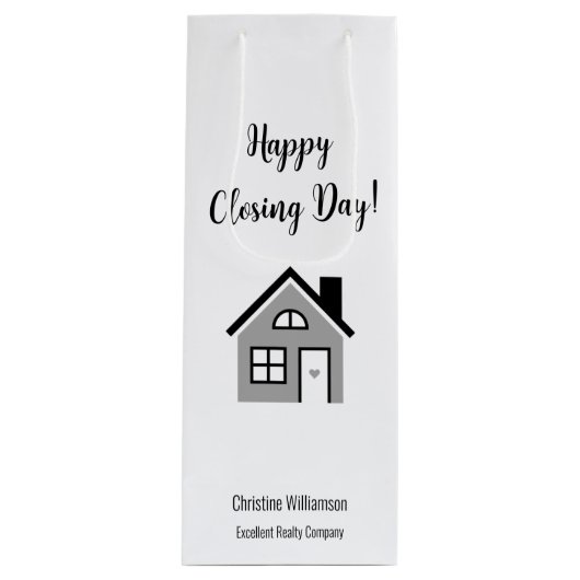 Happy Closing Day Realtor Geschenktüte Für Weinflaschen (Vorderseite)