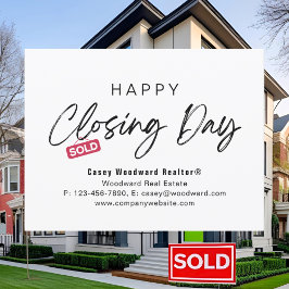Happy Closing Day Realtor Minimalistisch Personali Postkarte