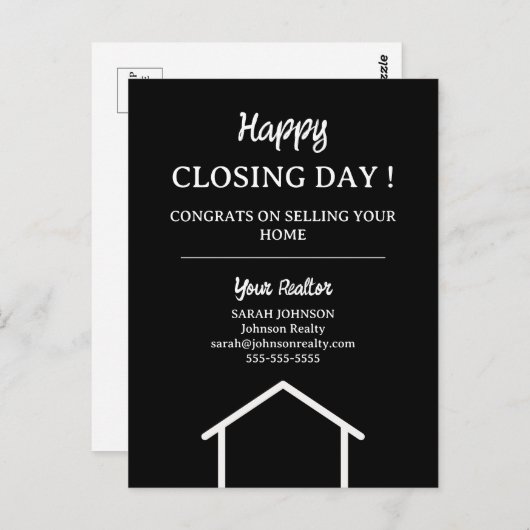 Happy Closing Day Zuhause Seller Real Anwesen Postkarte (Vorne/Hinten)