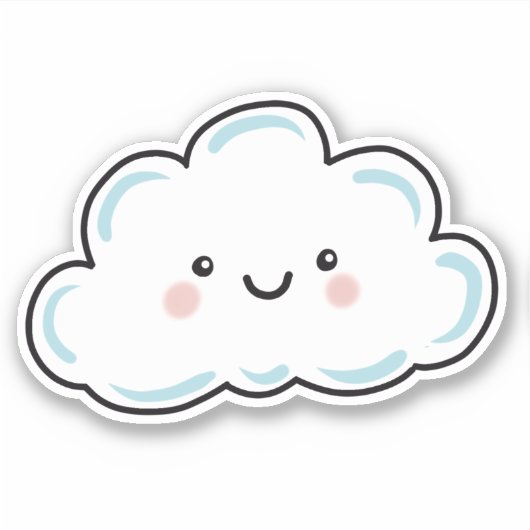 Happy Cloud Aufkleber (Vorderseite)