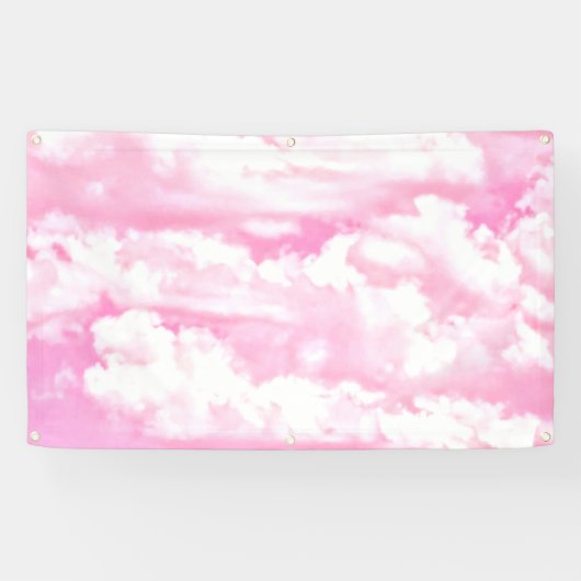 Happy Clouds Pink Display Banner (Horizontal)