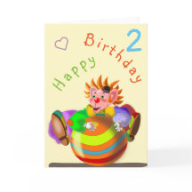 Happy Clown Birthday Card - individuell anpassbar