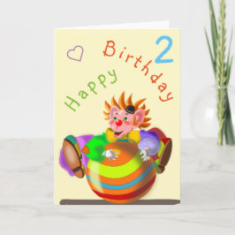 Happy Clown Birthday Card - individuell anpassbar Karte