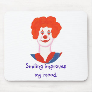 Happy Clown Face, Lächeln verbessert meine Stimmun Mousepad