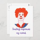 Happy Clown Face, Lächeln verbessert meine Stimmun Postkarte (Vorne/Hinten)
