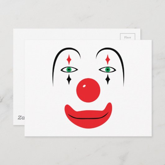 Happy Clown Face Postkarte (Vorne/Hinten)