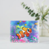 Happy Clown Fish Postkarte (Stehend Vorderseite)