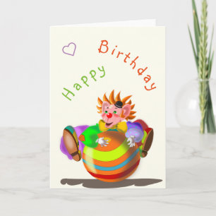 Happy Clown Funny Birthday Card - Anpassbar Karte