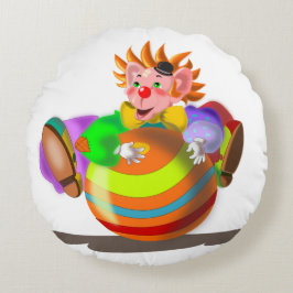 Happy Clown Funny Round Pillow - individuell einst Rundes Kissen