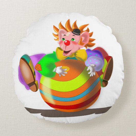 Happy Clown Funny Round Pillow - individuell einst Rundes Kissen (Vorderseite)