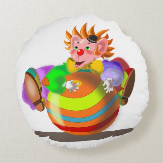 Happy Clown Funny Round Pillow - individuell einst Rundes Kissen (Rückseite)