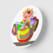 Happy Clown mit Ball Funny Clock Circus Runde Wanduhr (Winkel)