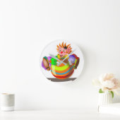 Happy Clown mit Ball Funny Clock Circus Runde Wanduhr (Zuhause)
