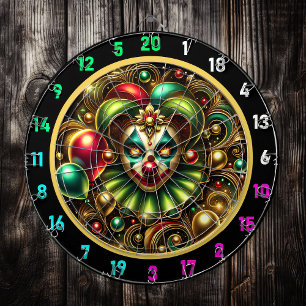 Happy Clown mit farbenfrohen Balloons Dartscheibe