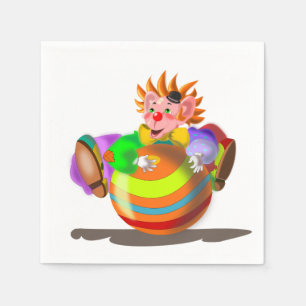 Happy Clown Napkins Circus Serviette