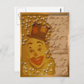 Happy Clown Postkarte (Vorne/Hinten)