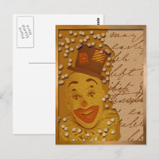 Happy Clown Postkarte (Vorne/Hinten)